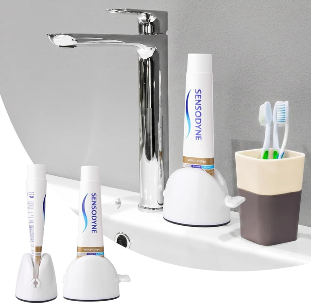 Alt view image 4 of 7 - Toothpaste Stand,Rolling Tube Toothpaste Squeezer Toothpaste Seat Holder Stand for Bathroom Accessories