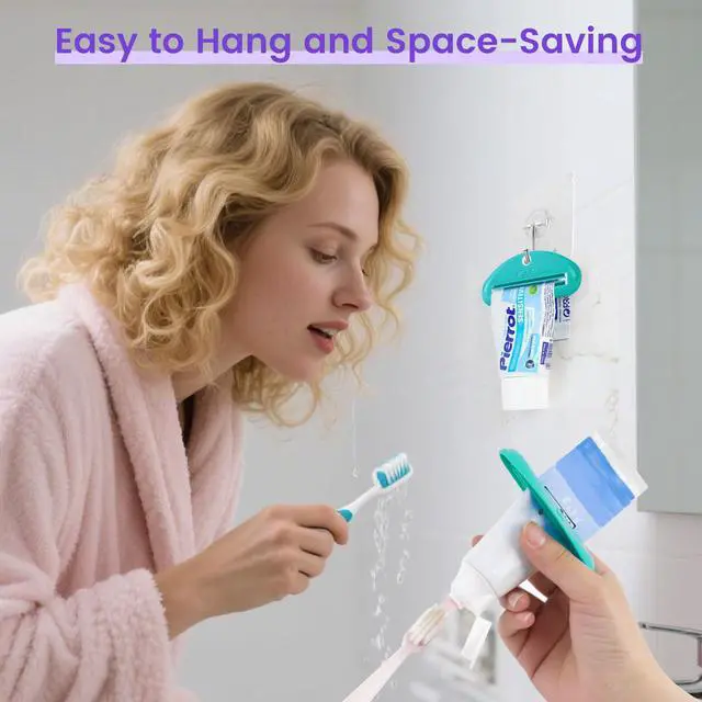 Alt view image 4 of 6 - Toothpaste Tube Squeezer Dispenser, 4 PCS Tooth Paste Clips | Hanging Roller Squeezer Holder for Saving Toothpaste, Facial Cleanser Creams Paint, Assorted Colors