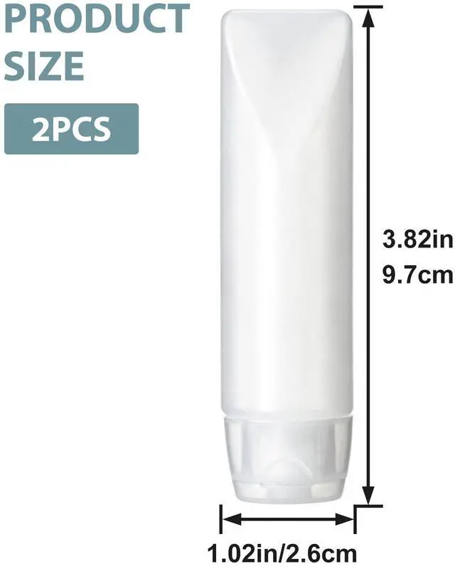 Alt view image 2 of 7 - 2pcs 1oz Squeeze Travel Bottles, Plastic Empty Refillable Tubes Pump Dispensers, Clear Travel Bottles Containers Accessories for Toiletries Makeup Cosmetic Toothpaste