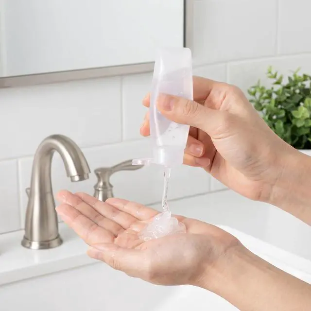 Alt view image 4 of 7 - 2pcs 1oz Squeeze Travel Bottles, Plastic Empty Refillable Tubes Pump Dispensers, Clear Travel Bottles Containers Accessories for Toiletries Makeup Cosmetic Toothpaste