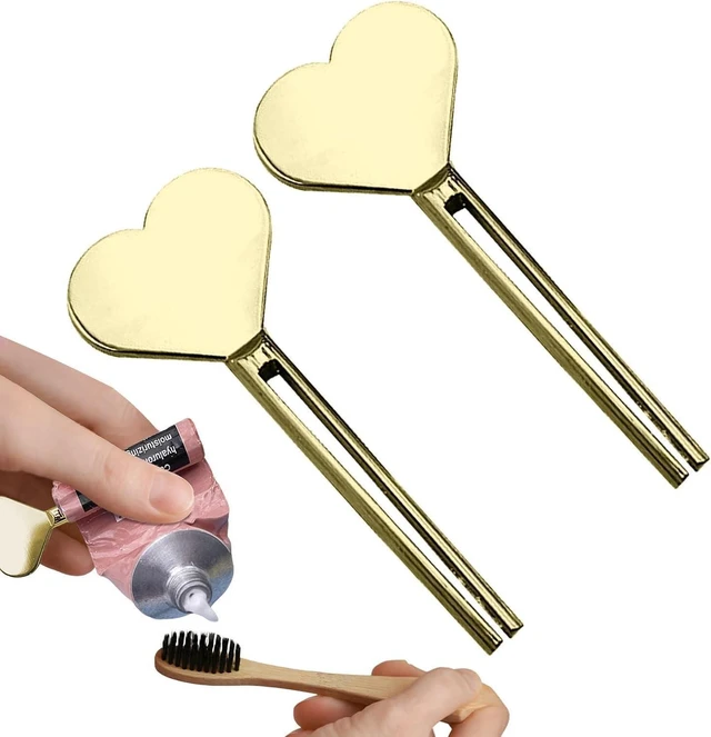 Alt view image 3 of 7 - 2Pcs Gold Toothpaste Tube Key, Stainless Steel Toothpaste Roller Tube Wringer, Key Tooth Paste Squeezer, Metal Squeezer Suitable for Save, Creams, Paint, Cosmetic, Hair Dye