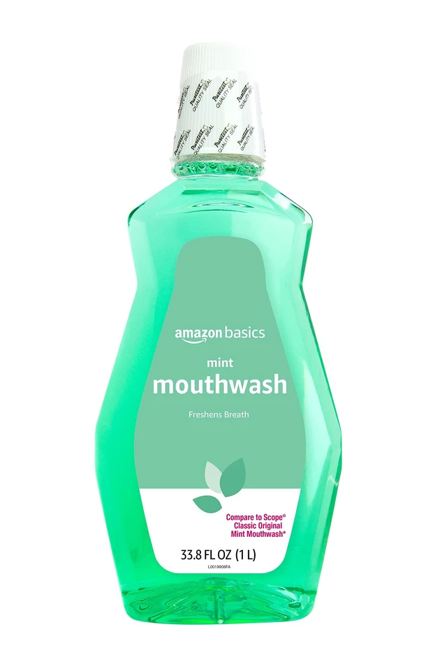 Main image of Fresh Breath Mouthwash for Bad Breath, Refreshing Mint, Clean Taste, 33.8 fl oz (Previously Solimo)