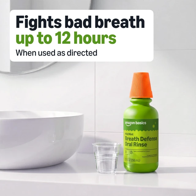 Alt view image 3 of 7 - Breath Defense Oral Rinse, Mild Mint, Fights Bad Breath for 12 Hours, 10 fl oz, Pack of 1