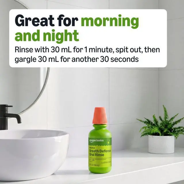 Alt view image 5 of 7 - Breath Defense Oral Rinse, Mild Mint, Fights Bad Breath for 12 Hours, 10 fl oz, Pack of 1