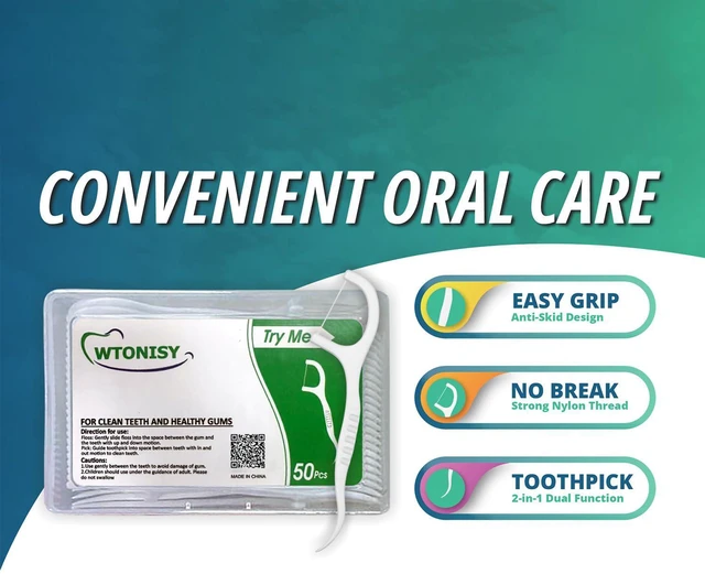 Alt view image 3 of 7 - Dental Floss Picks Unflavored Floss Picks,50 Count Travel Tooth Picks Flossers,Floss Sticks for Teeth,car,Work Office,Family, Hotel, Restaurant use Portable Floss Dispenser