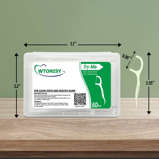 Alt view image 4 of 7 - Dental Floss Picks Unflavored Floss Picks,50 Count Travel Tooth Picks Flossers,Floss Sticks for Teeth,car,Work Office,Family, Hotel, Restaurant use Portable Floss Dispenser