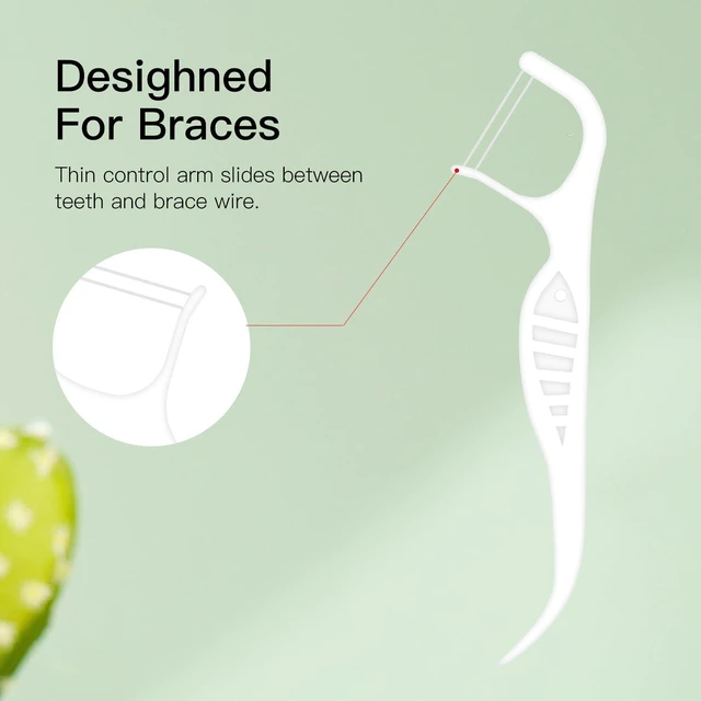 Alt view image 2 of 6 - Orthodontic Flossers for Braces,100 Count Orth Dental Floss Picks for Kids Or Adults,Comfortable Braces Flossers,Super Clean Oral Care,Best Dental Tools for Brace,Fight Tooth Decay(1Pack)