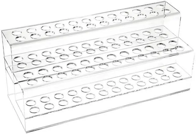 Main image of Acrylic Pen Holder, 48-Slots Pen Display Stand 2 Tier Pencil Display Desk Stand Clear Eyebrow Pen Stand Makeup Brush Rack Organizer for Home Office Desk School Supplies