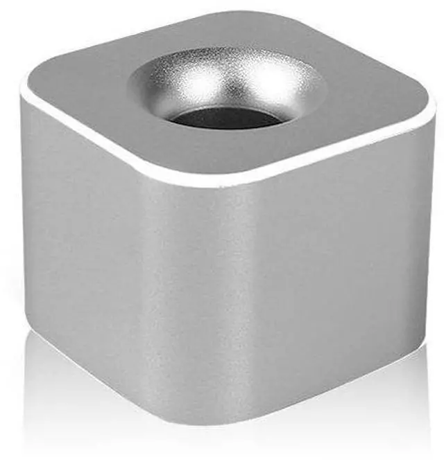 Main image of Silver Single Pen Holder Stand, Aluminum Desk Pen Base, Mini One-Hole Fountain Pen Holder for Pencil, Toothbrush, Makeup Brush, Office Desktop Organizer