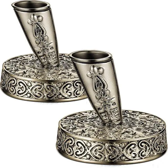 Main image of 2 Pieces Vintage Round Metal Feather Pen Holder Insertion Pen Holder Feather Quill Stand Desktop Dip Pens Base for Office Supplies Student Present(Ancient Bronze)