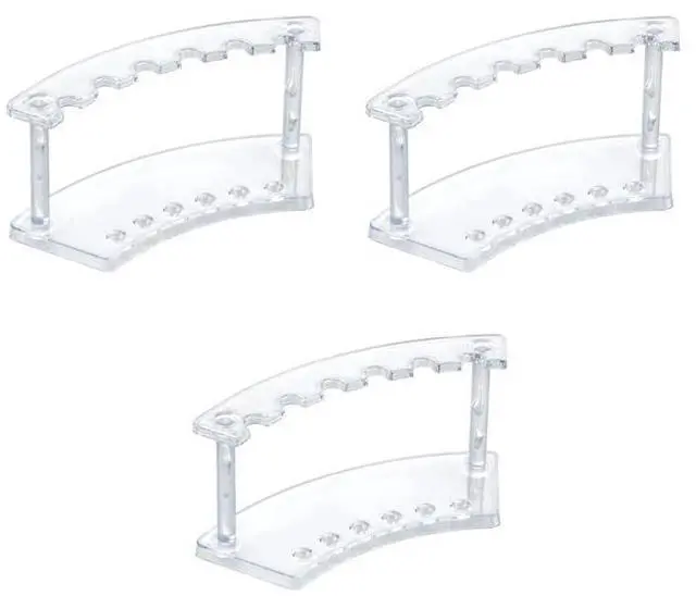 Main image of 3 Pcs Acrylic Pen Display Stand, 6-Slot Clear Pen Holder Rack for Makeup Brushes, Art Pens, Writing Tools - Desktop Organizer for Office, Home, Craft Shows
