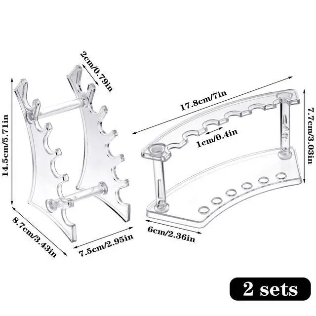 Alt view image 2 of 7 - 4 Pieces Pen Display Stand Acrylic pen Holder Clear Pen Stand Rack Organizer Nail Brush Holder Stand for Make Up Brush | Multi-style Holder for Makeup Brushes, Pens, Acrylic Display Rack