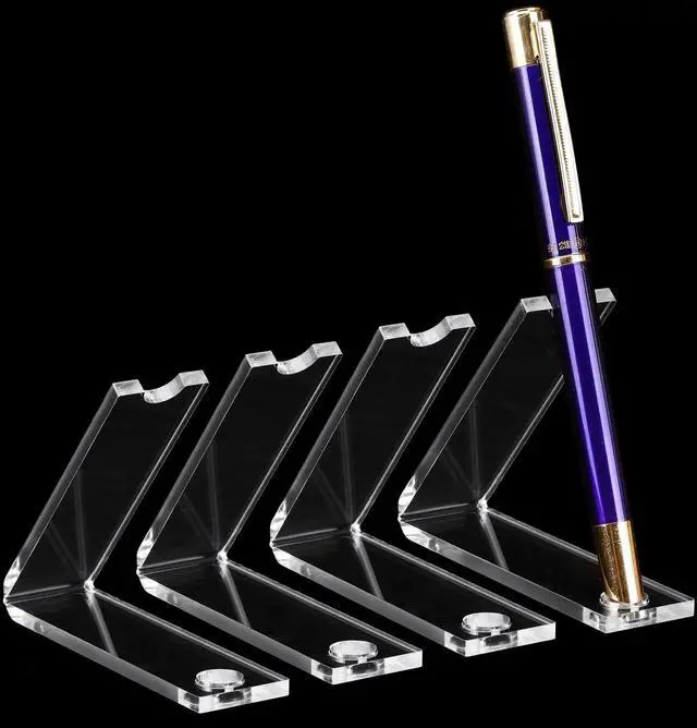 Main image of 4 Pieces Acrylic Pen Holder Display Stand Transparent Makeup Brush Rack Organizer Clear Pen Stand Paintbrush Drying Rack for Home School Office or Store Use