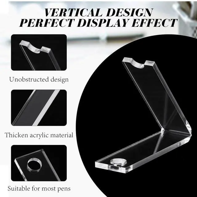 Alt view image 3 of 7 - 4 Pieces Acrylic Pen Holder Display Stand Transparent Makeup Brush Rack Organizer Clear Pen Stand Paintbrush Drying Rack for Home School Office or Store Use