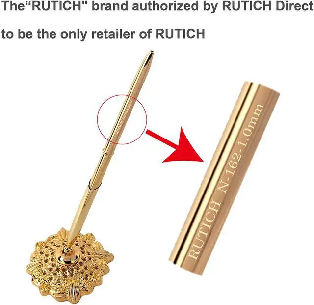 Alt view image 5 of 7 - Hollow Round Pen Holder Signing Pen Set for Wedding Bridal Engagement Valentine's Day Favors,Golden