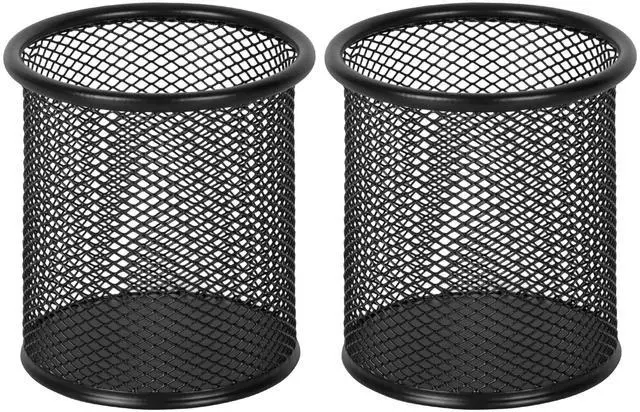 Main image of Pencil Holder for Desk, 2 Pack Metal Pen Organizer, Mesh Pencil Cup Organizer for Home, Office, Classroom, School, Black