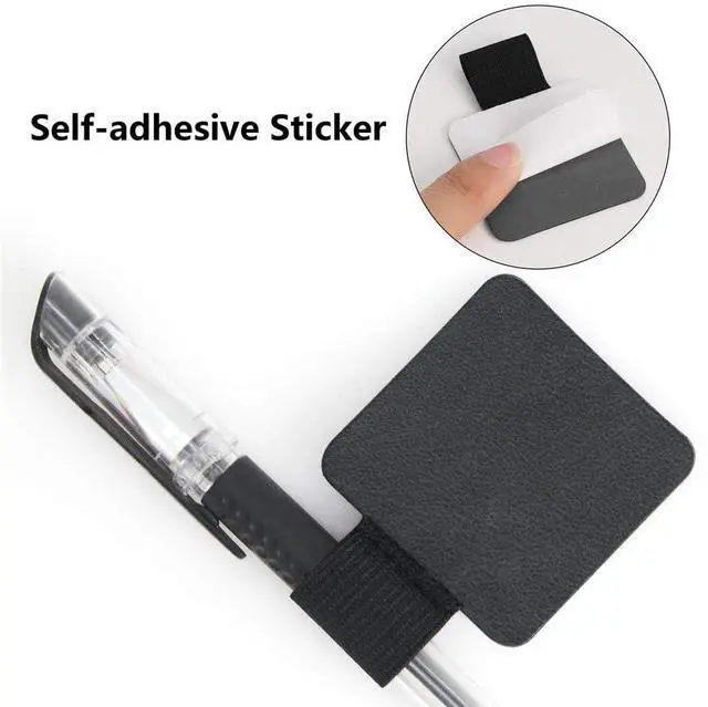 Alt view image 6 of 7 - 12 Pack Notebook Pen Loop Holder Self-Adhesive Pen Holder Pencil Holders Elastic Loop Designed for Notebooks Journals Calendars (Black)