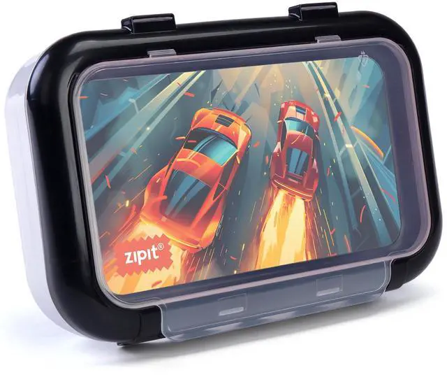 Main image of Recycled Plastic Pencil Box for Boys, 2-Compartment Case, Race Car