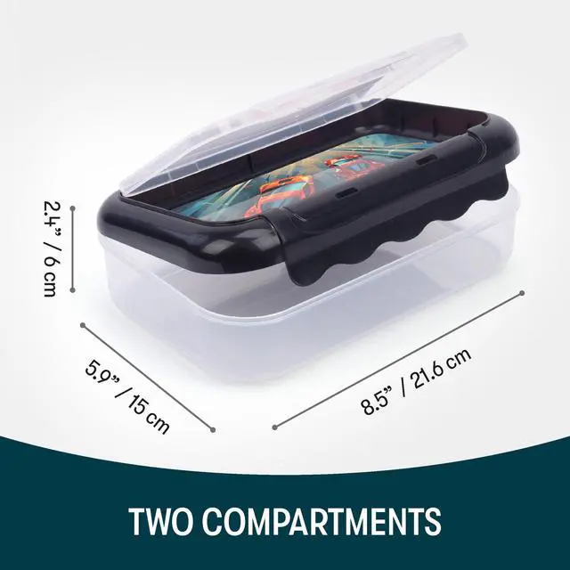Alt view image 4 of 7 - Recycled Plastic Pencil Box for Boys, 2-Compartment Case, Race Car