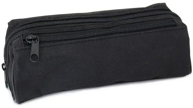 Main image of Fashion Stationery Black Pencil Case, Large Capacity, 2 Compartments