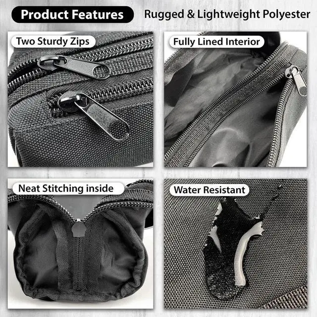 Alt view image 4 of 7 - Fashion Stationery Black Pencil Case, Large Capacity, 2 Compartments