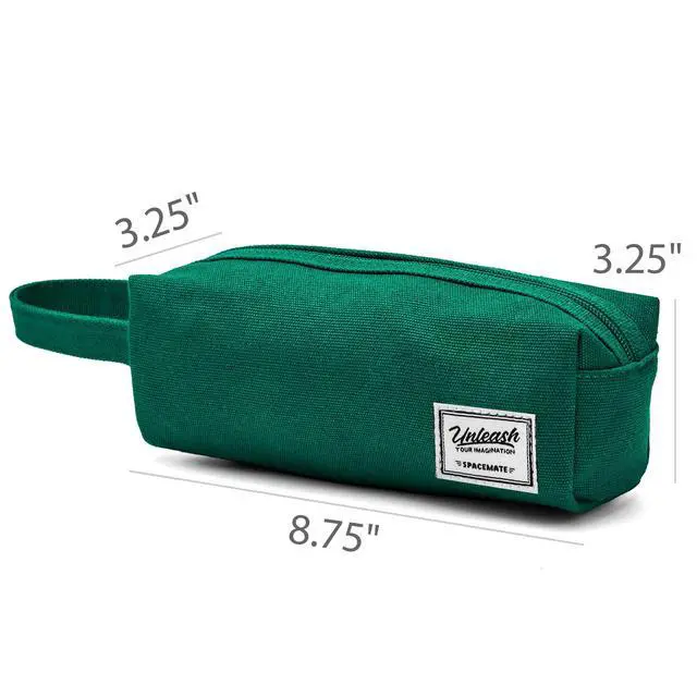 Alt view image 6 of 6 - Pencil Pouch, High-Capacity Zipper Pencil Case for Girls & Boys | Soft Canvas Pencil Bag, 1200mL Capacity Pencil Box, School Supplies for Kids, Cute Simple Preppy Aesthetic, Green