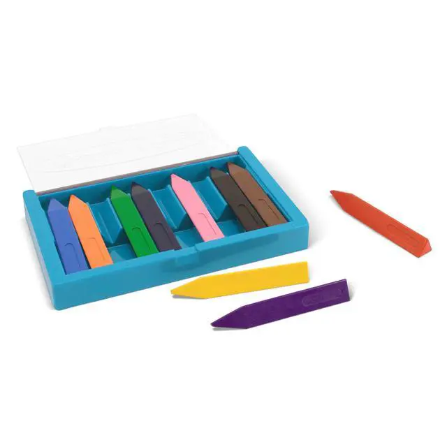 Alt view image 4 of 6 - Jumbo Triangular Crayons - 10-Pack, Non-Roll, Flip-Top Case