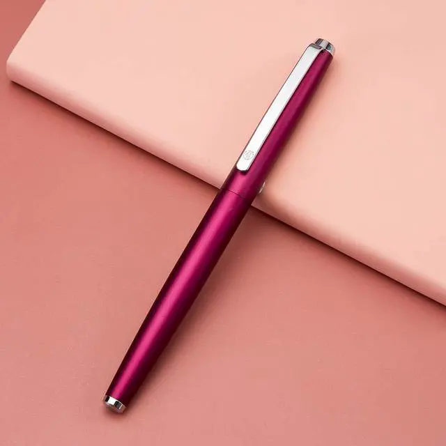 Alt view image 2 of 7 - 525 Purple Red Metal Fountain Pen, Extra Fine Nib Classic Pen Includes Metal Pen Case and Refillable Converter