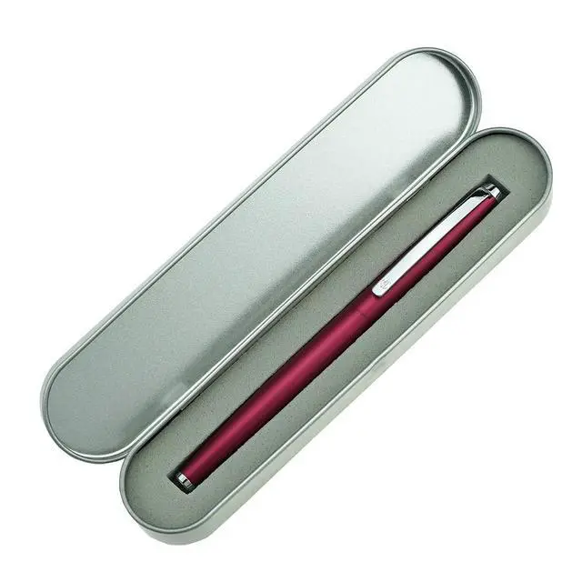 Alt view image 6 of 7 - 525 Purple Red Metal Fountain Pen, Extra Fine Nib Classic Pen Includes Metal Pen Case and Refillable Converter
