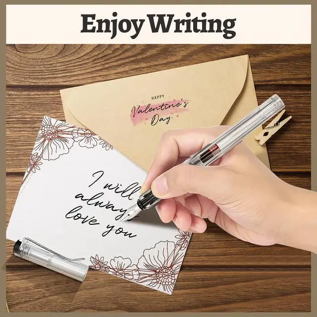 Alt view image 2 of 7 - Calligraphy Set, 7 Pcs Fountain Pen with Different Replaceable Nib and 40 Replaceable Ink Cartridge in 11 Color for Beginner Writing and Drawing Calligraphy Kit
