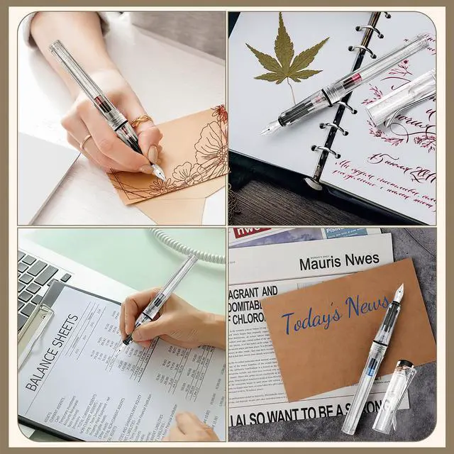 Alt view image 7 of 7 - Calligraphy Set, 7 Pcs Fountain Pen with Different Replaceable Nib and 40 Replaceable Ink Cartridge in 11 Color for Beginner Writing and Drawing Calligraphy Kit