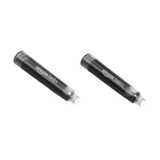 Alt view image 4 of 6 - Refillable Fountain Pen with Smooth Writing, Medium Point, Black Metal Barrel, Black Ink, 2 Replacement Cartridges