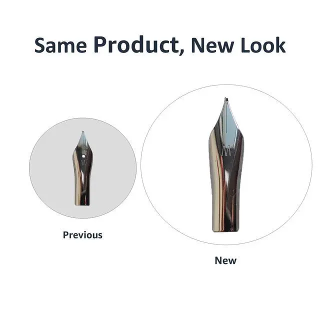 Alt view image 6 of 6 - Refillable Fountain Pen with Smooth Writing, Medium Point, Black Metal Barrel, Black Ink, 2 Replacement Cartridges