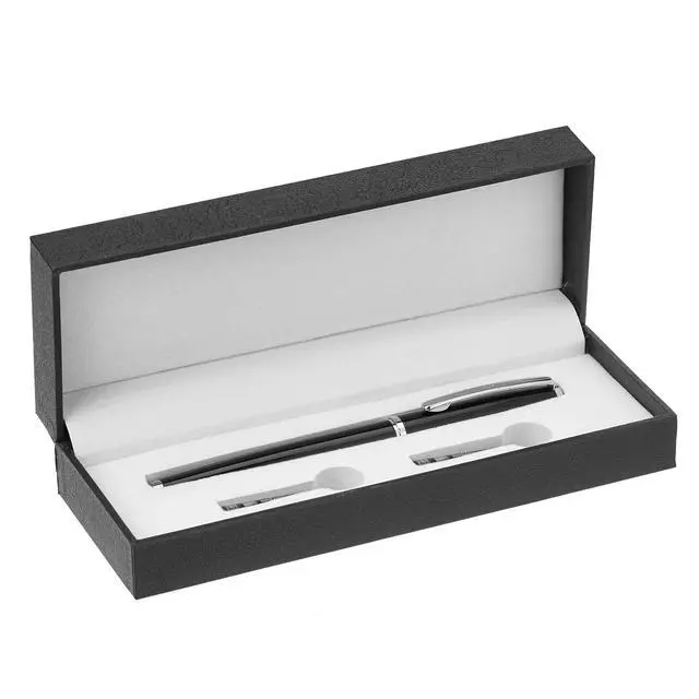 Alt view image 5 of 6 - Refillable Fountain Pen with Smooth Writing, Medium Point, Black Metal Barrel, Black Ink, 2 Replacement Cartridges