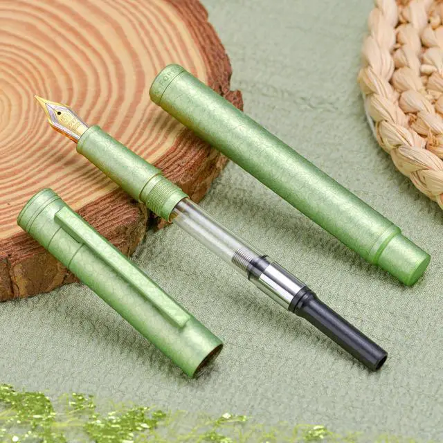 Alt view image 6 of 7 - 1851 Forest Fountain Pen Applegreen Ice Flowers, Extra Fine Nib Classic Design with Converter and Metal Pen Case