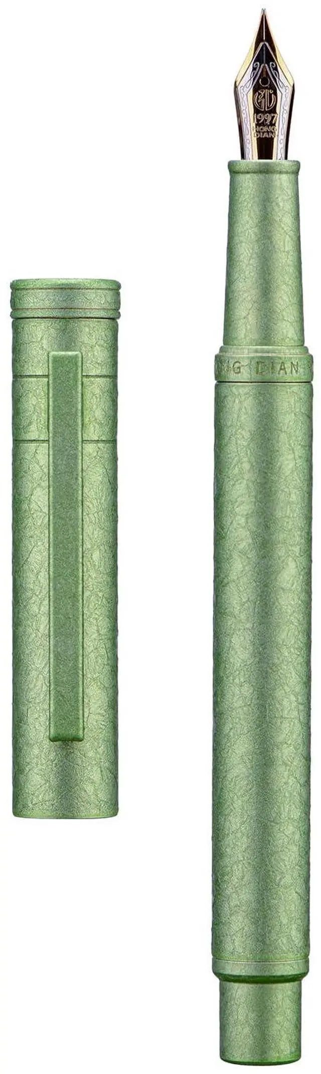 Main image of 1851 Forest Fountain Pen Applegreen Ice Flowers, Extra Fine Nib Classic Design with Converter and Metal Pen Case