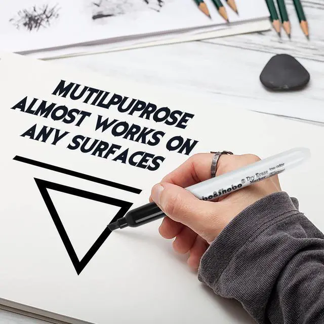 Alt view image 6 of 7 - Dry Erase Markers 24 Pack, Low Odor Black Whiteboard Markers, Chisel Tip, Perfect for Writing on Whiteboard Mirrors Glass In School, Office&Home