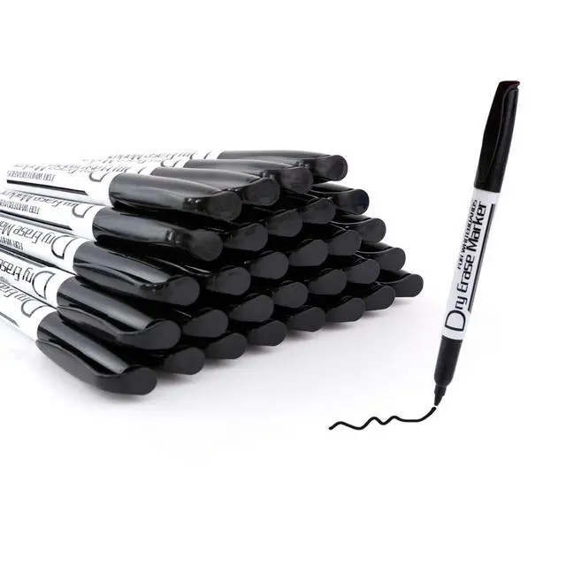 Alt view image 2 of 7 - Black Dry Erase Markers, Fine Tip, Low Odor, 30 Pack | Whiteboard Markers, Low Odor Dry Erase Pens, 30 Pack, Thin Point Black Markers for Whiteboards, Glass, Calendar, Office, Home
