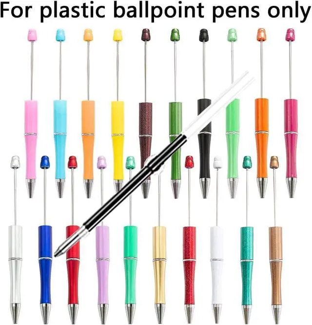 Alt view image 6 of 6 - 100 pcs 2.4inch/6.1cm Black Ink Beadable Pens Refills, Replaceable Pens Refills, for Plastic Bead Ballpoint Pen Ink Refills