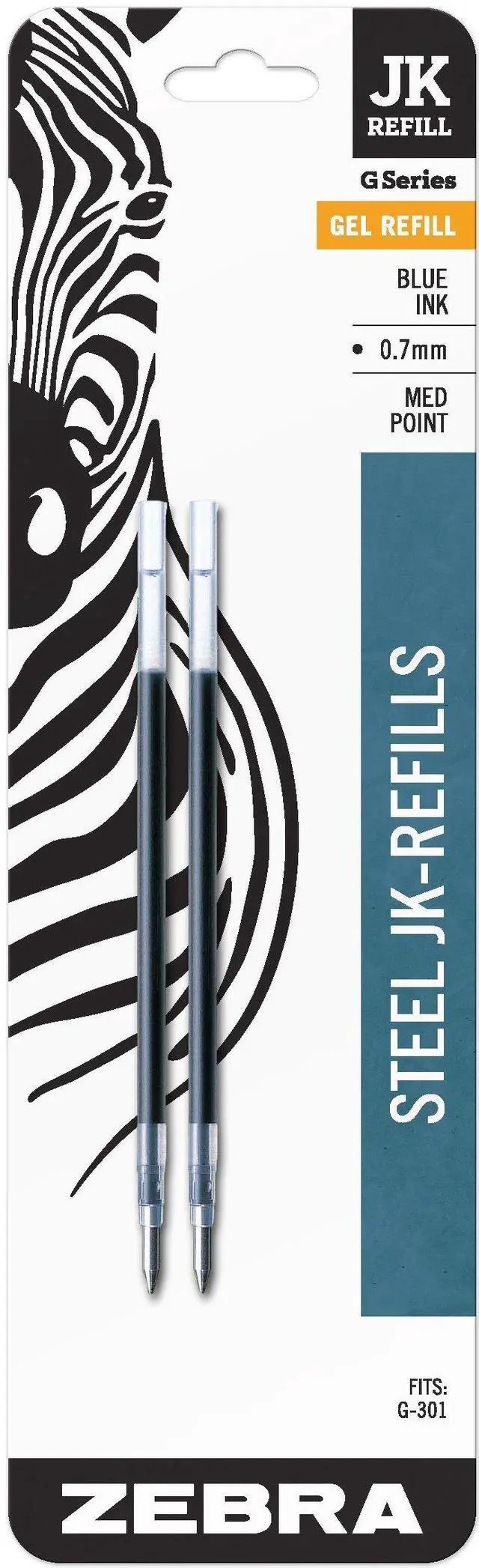 Main image of Steel Gel Refill, Fits G-301, G-450, G-750, Blue Ink, 0.7mm, 2-Pk | JK-Refill, Medium Point, Smooth and Consistent Writing Performances, Office Supplies (88122)