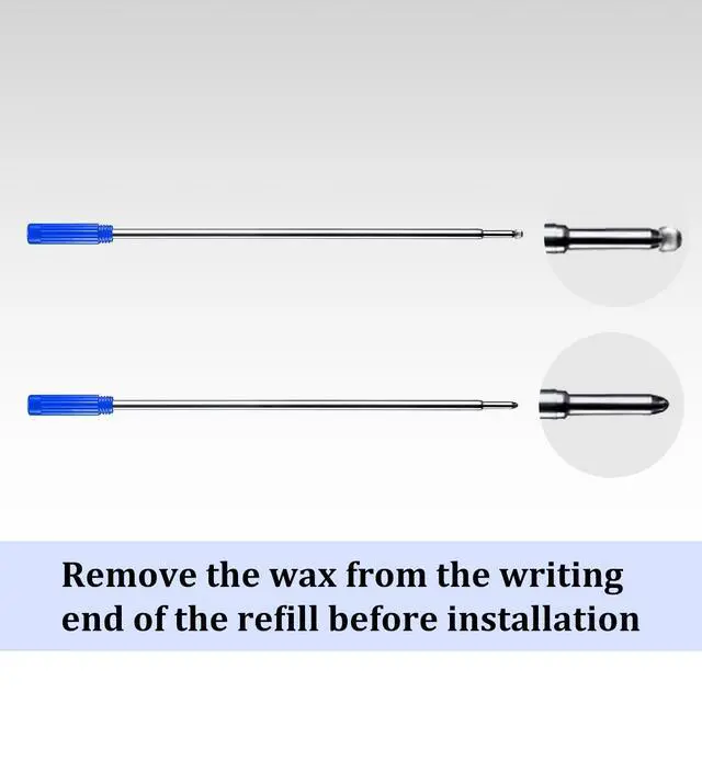 Alt view image 3 of 4 - Blue Ink Refills (10pcs), Replaceable Pens Refills, 1mm Medium Tip - Blue