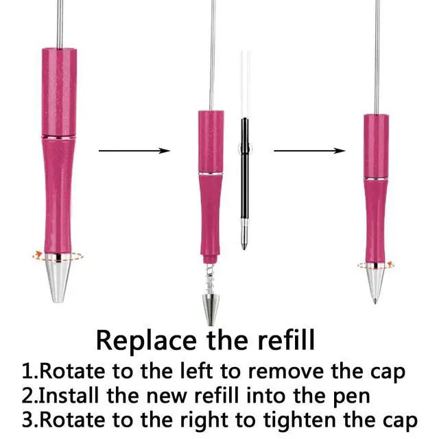 Alt view image 5 of 6 - 100pcs Beadable Pens Refills for Plastic Bead Ballpoint PenBeadable Pens Bulk RefillsBead Pens Refills (Black)