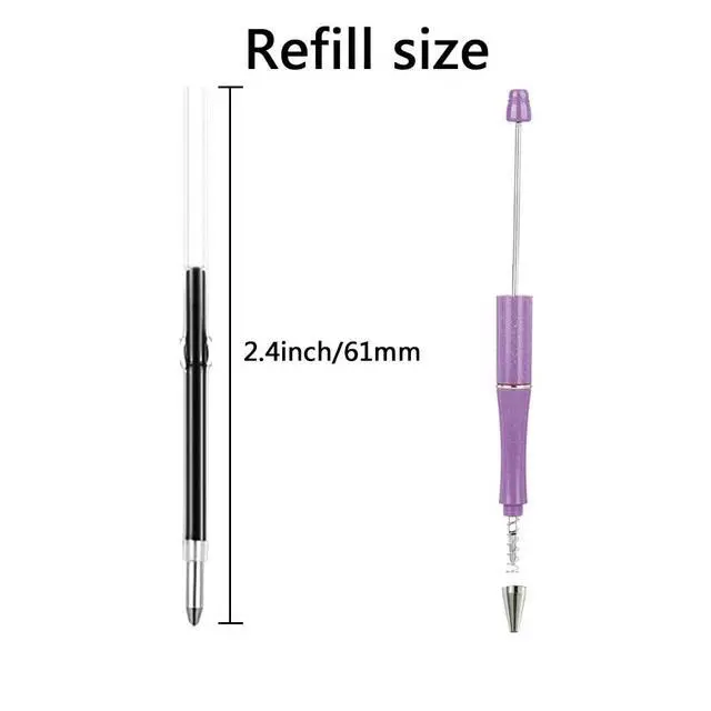 Alt view image 2 of 6 - 100pcs Beadable Pens Refills for Plastic Bead Ballpoint PenBeadable Pens Bulk RefillsBead Pens Refills (Black)