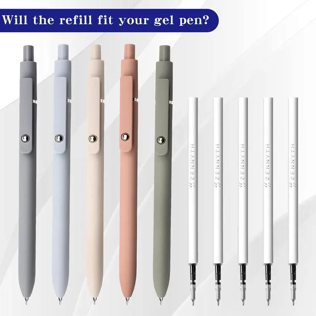Alt view image 2 of 7 - Gel Pen Refills 0.5 for Click pens, Quick Drying Ink Pen Refills Black Smooth Writing Pens for Journaling School/Office Supplies (0.5 MM Fine Tip Ink Cartridge, Pack of 10)
