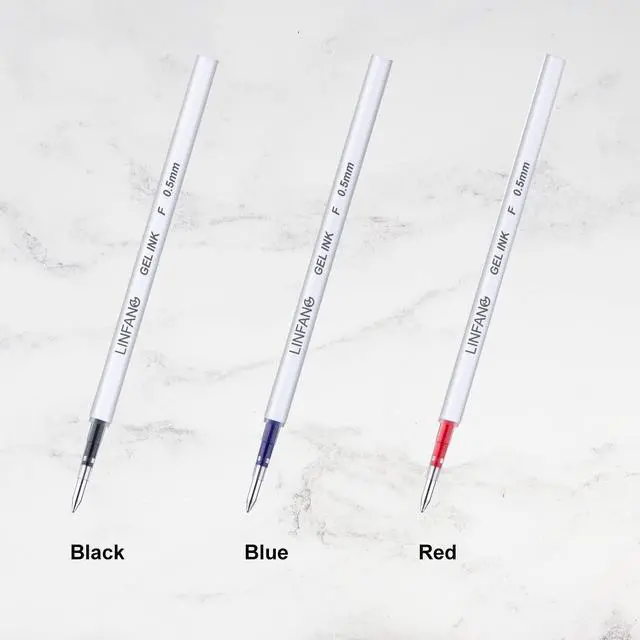 Alt view image 4 of 4 - Black Gel Pens Refills 12Pcs 0.7mm Medium Point Gel Ink Pen Refills | Smooth Writing Retractable Quick Dry Ink Pens Refill for Journaling Writing School Office Supplies (12 Black 0.7mm)