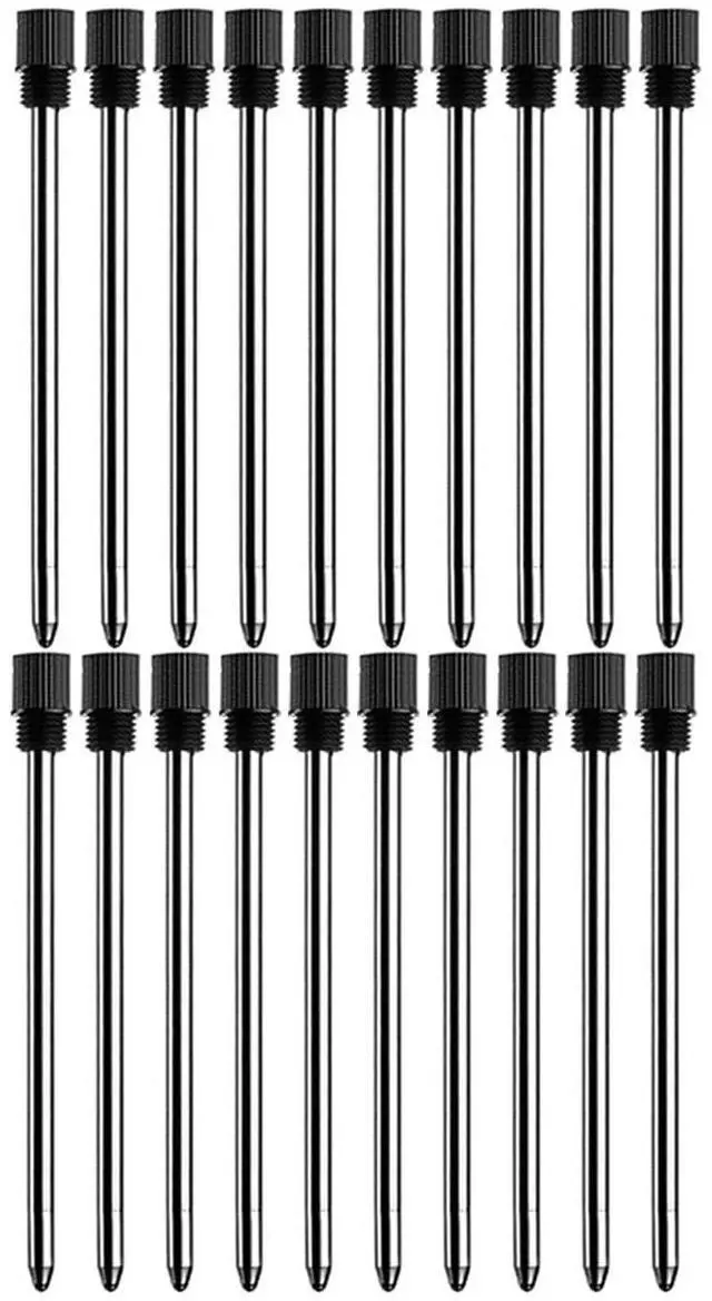 Main image of 2.75'' Black Ink Crystal Pen Refills, Standard D1 Ballpoint Pen Refill (Remove Black Hat), Metal Refills(Pack of 20)