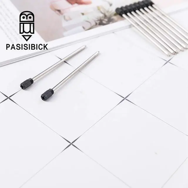 Alt view image 3 of 7 - 2.75'' Black Ink Crystal Pen Refills, Standard D1 Ballpoint Pen Refill (Remove Black Hat), Metal Refills(Pack of 20)