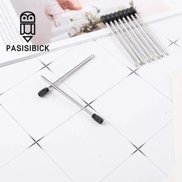 Alt view image 5 of 7 - 2.75'' Black Ink Crystal Pen Refills, Standard D1 Ballpoint Pen Refill (Remove Black Hat), Metal Refills(Pack of 20)