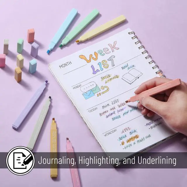 Alt view image 6 of 7 - Bible Highlighters with Color-Coding System, 8 Pack | Soft Chisel Tip, Aesthetic Highlighters Assorted Colors