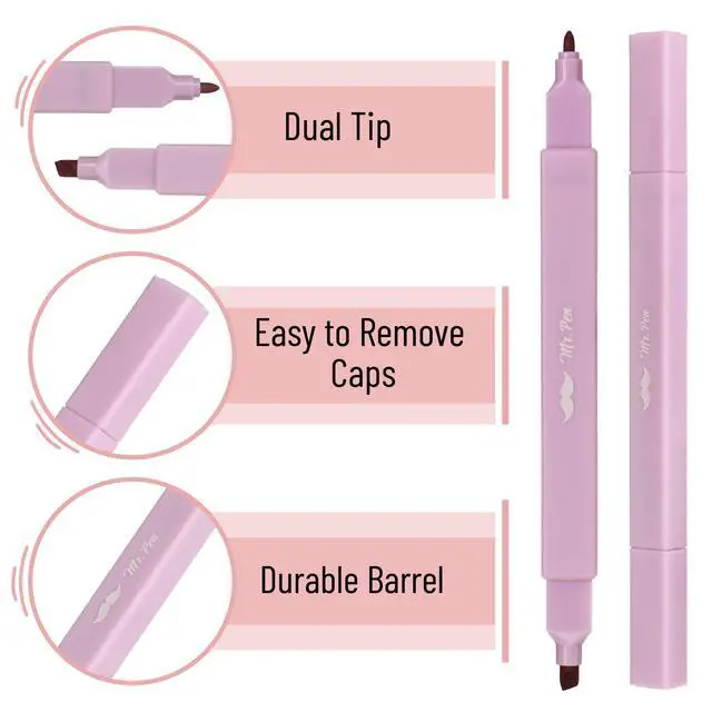 Alt view image 4 of 7 - Dual Tip Aesthetic Highlighters, 12 pcs, Chisel & Fine Tip | Cute Highlighters Assorted Colors for Journaling, Highlighting, Underlining, Fast Dry, Back to School Supplies